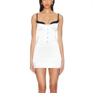 Revolve White Mini Dress with Black Straps